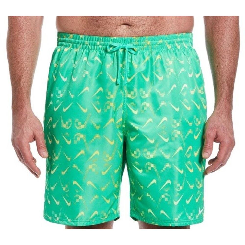 Nike Men's BIG & TALL Digi Stack Electric Algae‎ 9” Swim Shorts Large Tall